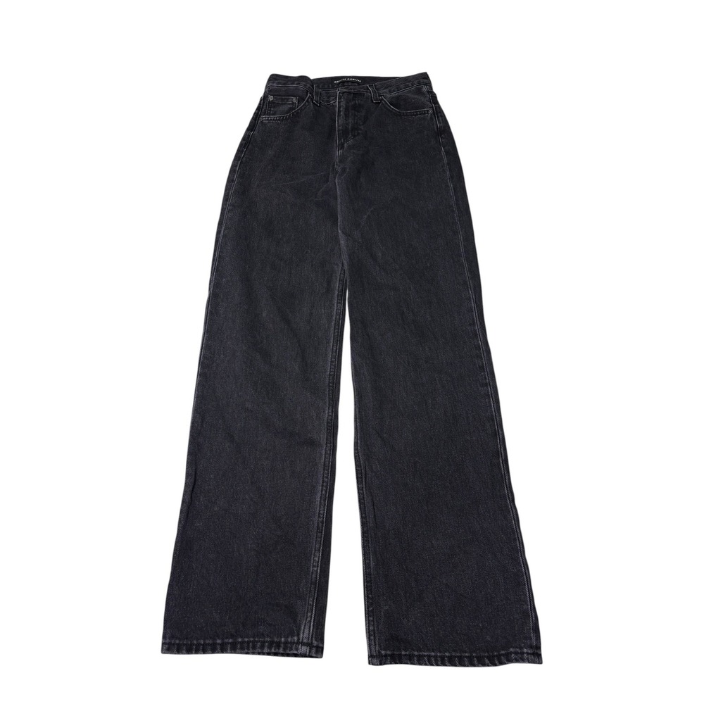 Denim Forum The 90s Iggy Lo-Rise Baggy Jeans Black Womens Size 23X31 Wide Leg